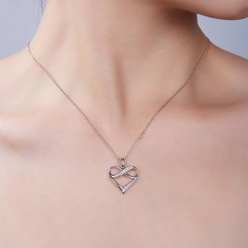 密镶无限的爱吊坠S925银莫桑钻厘石D级0.1CT
